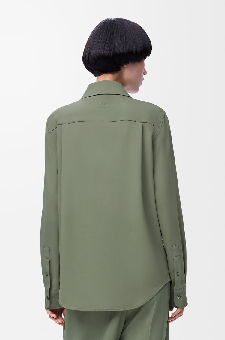LOEWE Camisa en mezcla de viscosa elástica Verde Caqui Claro