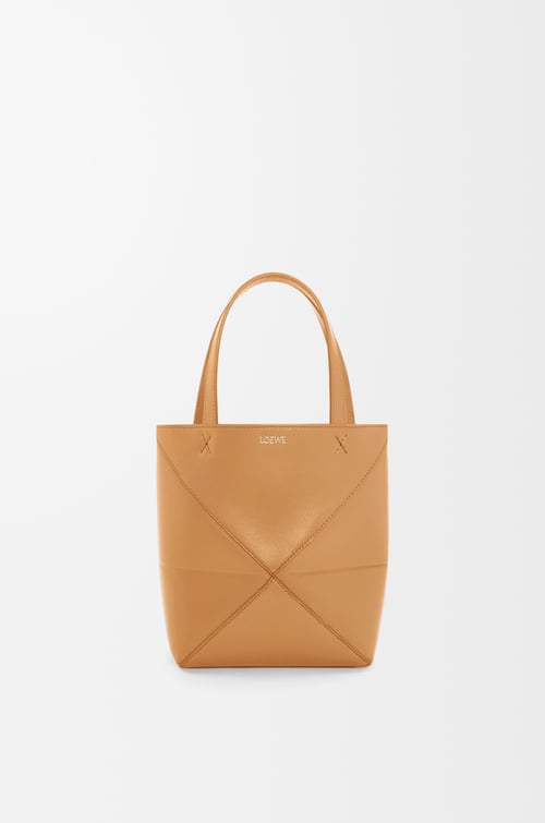 LOEWE パズルフォルドトート ミニ（シャイニーカーフ） ウォームデザート
