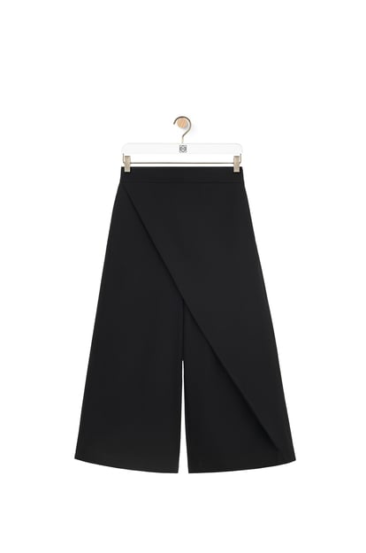 LOEWE Cropped wrap trousers in cotton Black