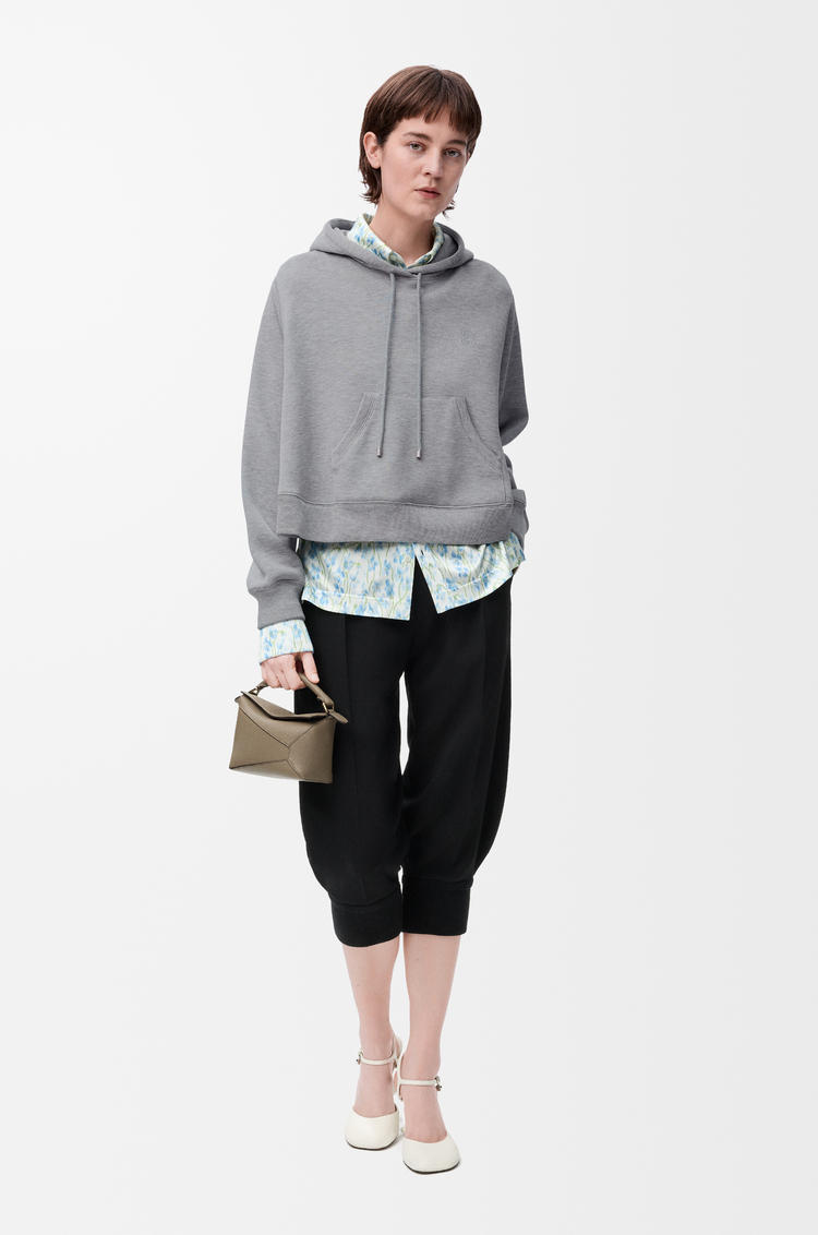 Trapeze hoodie in cotton blend