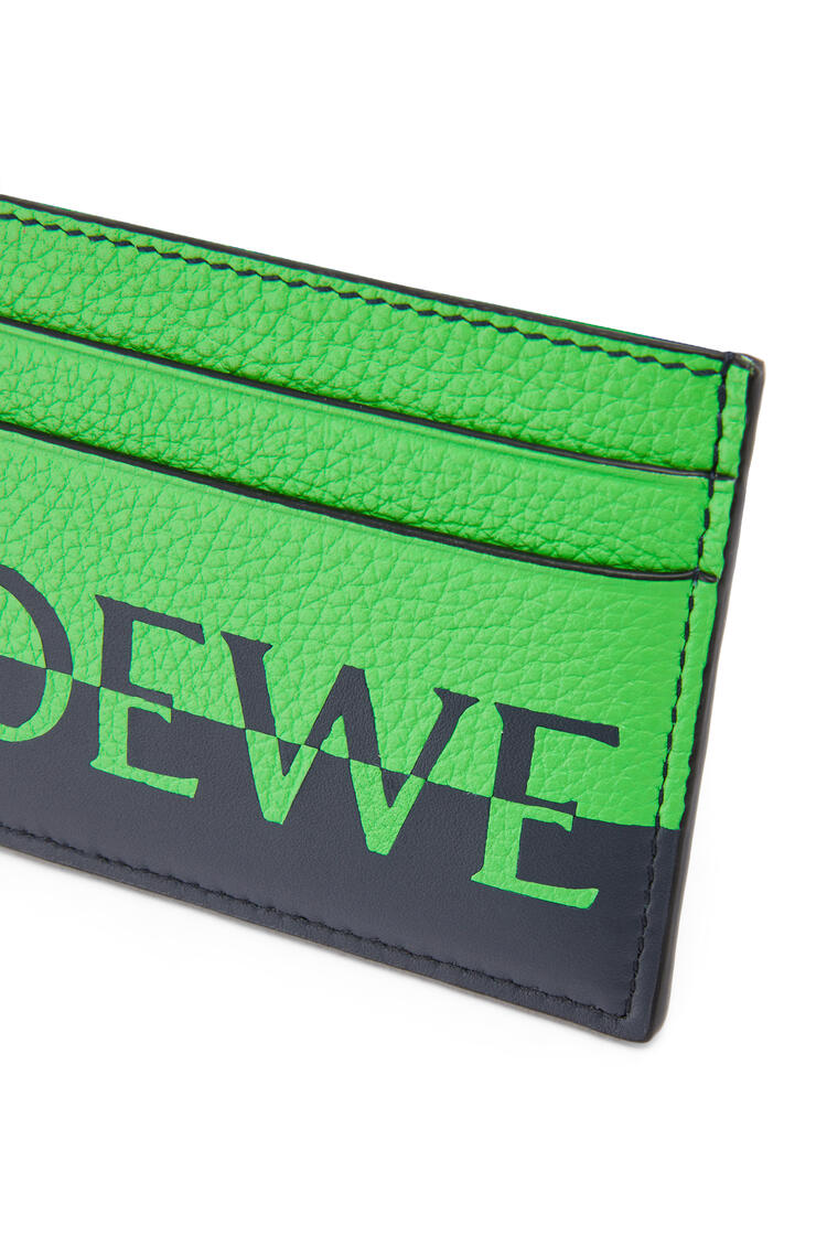 LOEWE Signature plain cardholder in calfskin Apple Green/Deep Navy pdp_rd