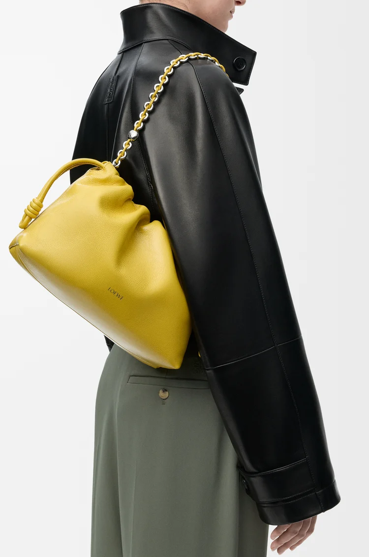 LOEWE Medium Flamenco purse in patent nappa lambskin Yellow