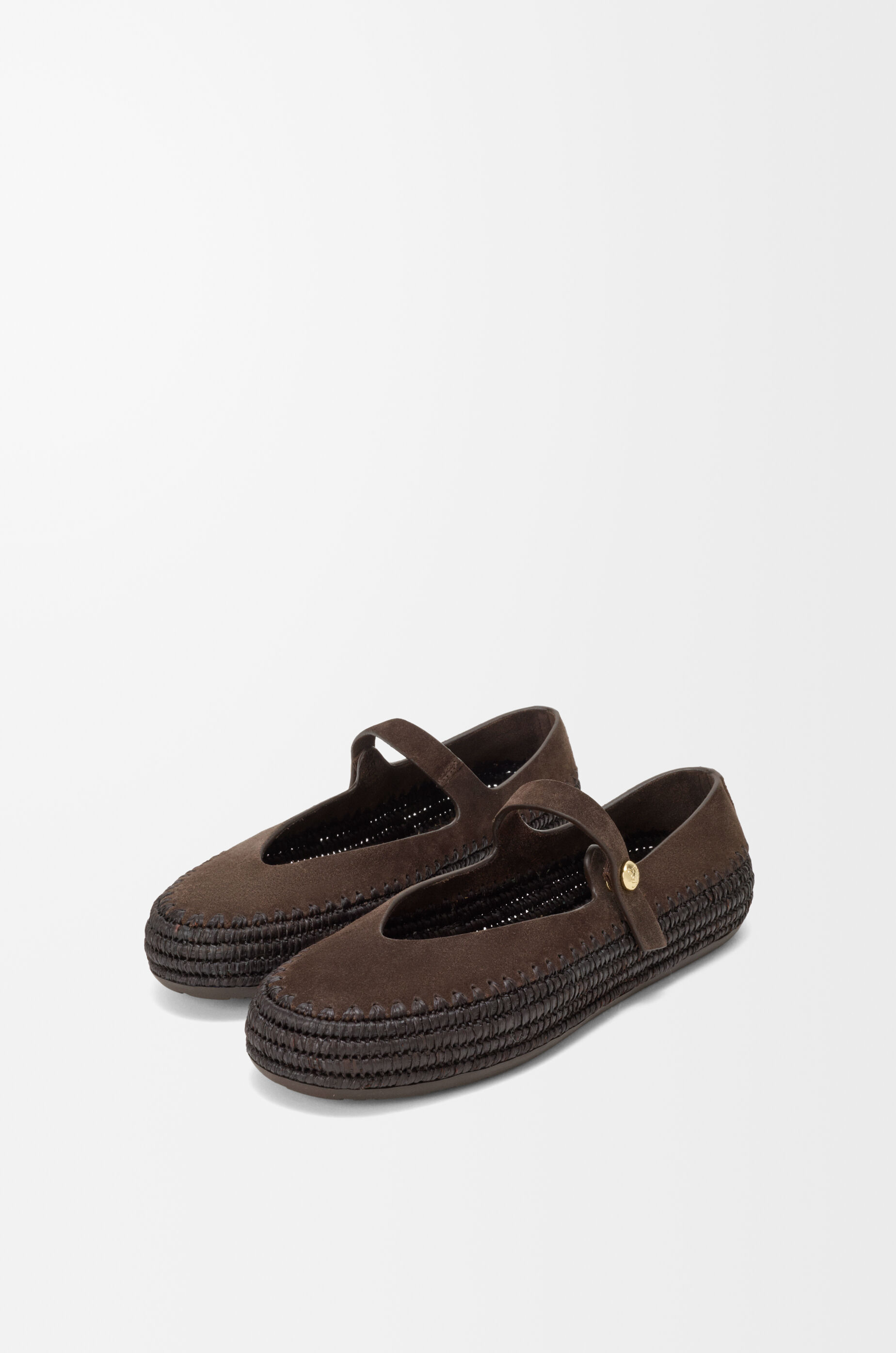 Rio Mary-Jane in suede and raffia Brown - LOEWE USA Official Website