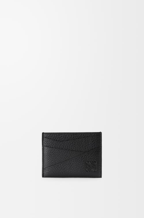 LOEWE Portacarte semplice Puzzle in morbida pelle di vitello granata Nero