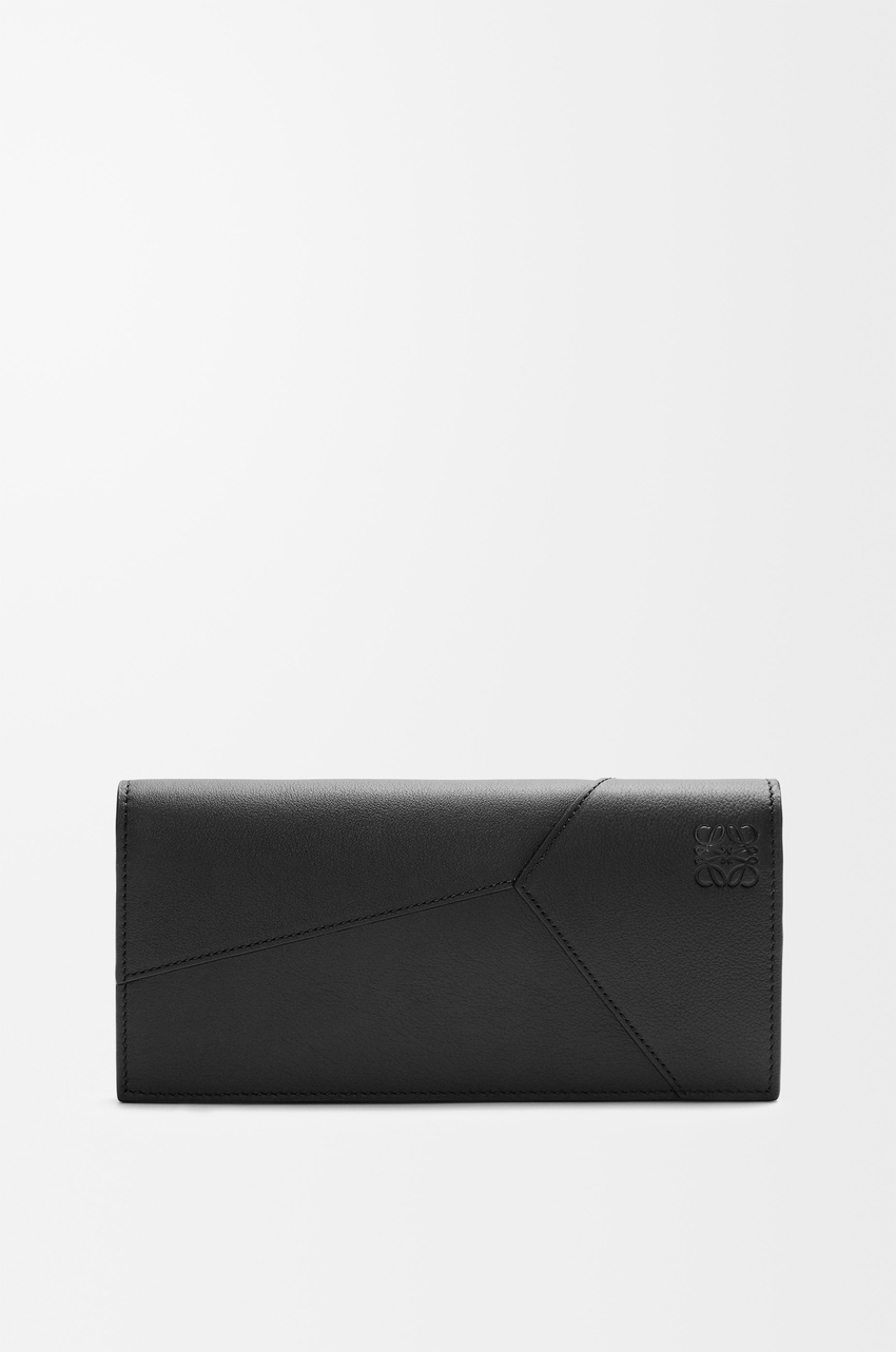 Puzzle long horizontal wallet in classic calfskin