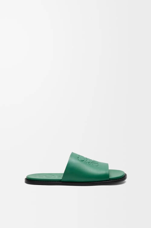 LOEWE Sandalia Flex Anagram en piel de ternera Verde