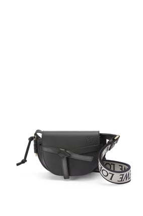 LOEWE Mini Gate Dual bag in soft calfskin and jacquard Black plp_rd