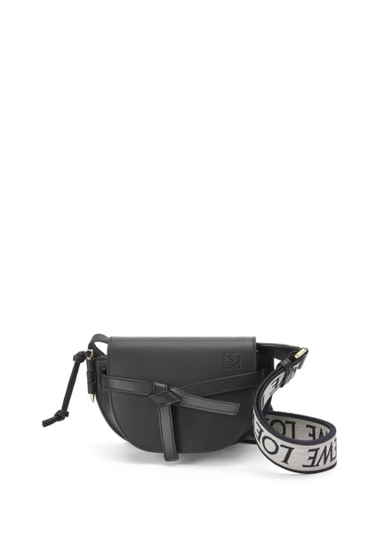 LOEWE Mini Gate Dual bag in soft calfskin and jacquard 黑色