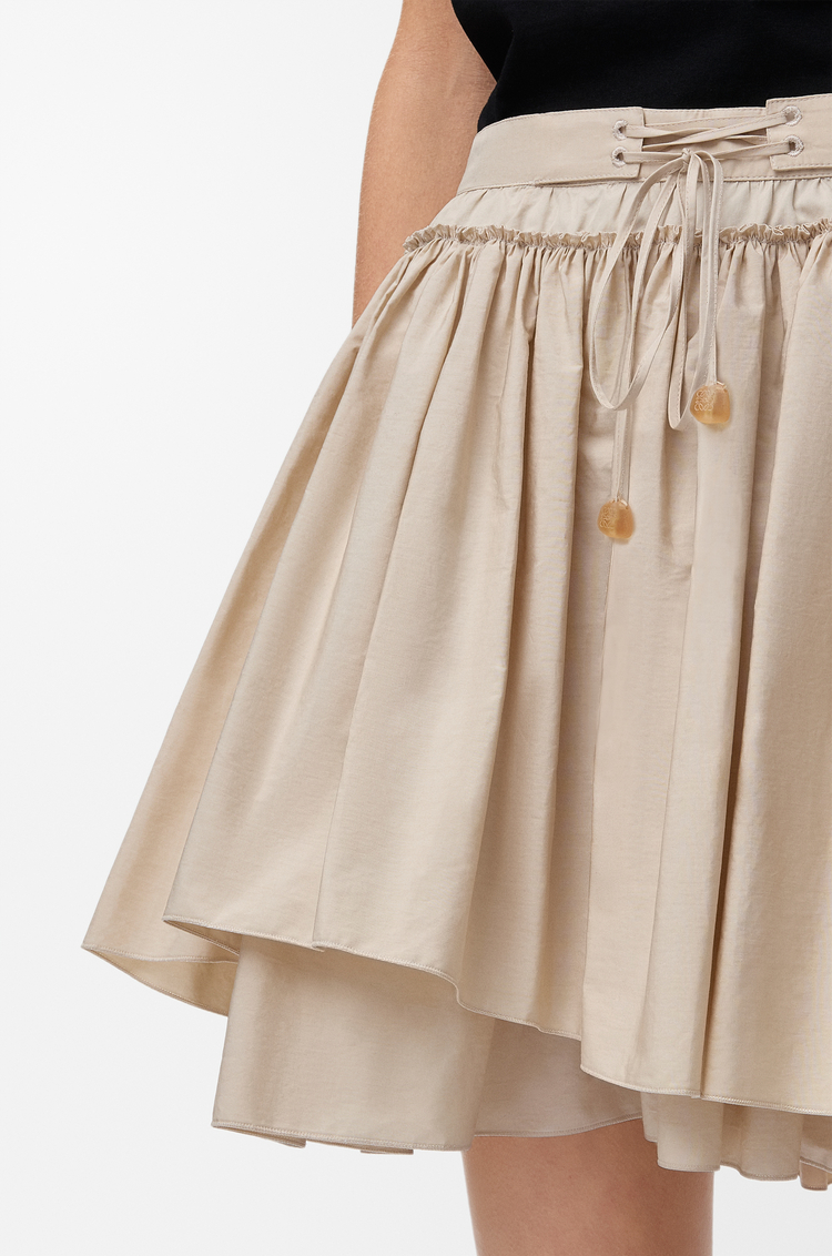 LOEWE Mini Skirt in cotton Light Beige