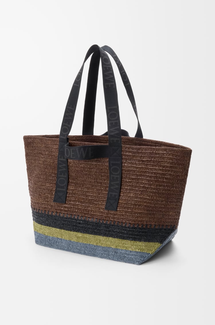 LOEWE Fold Shopper in raffia Brown/Multicolor