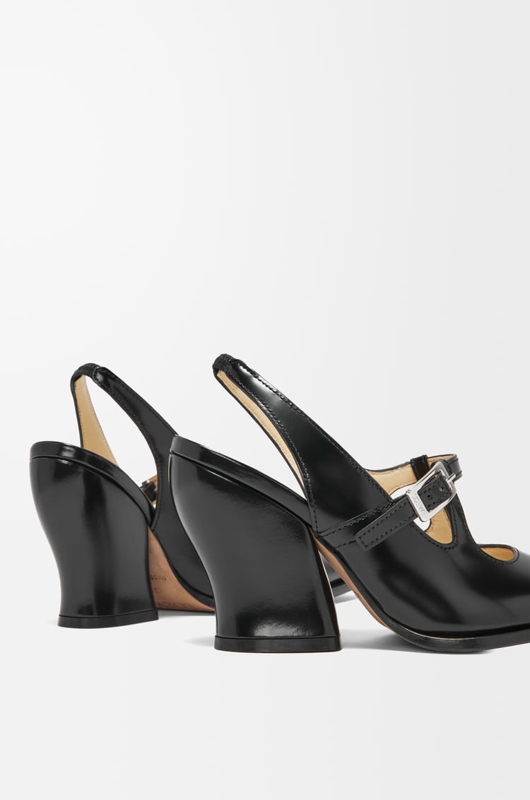 LOEWE Onda slingback pump in brushed calfskin Black