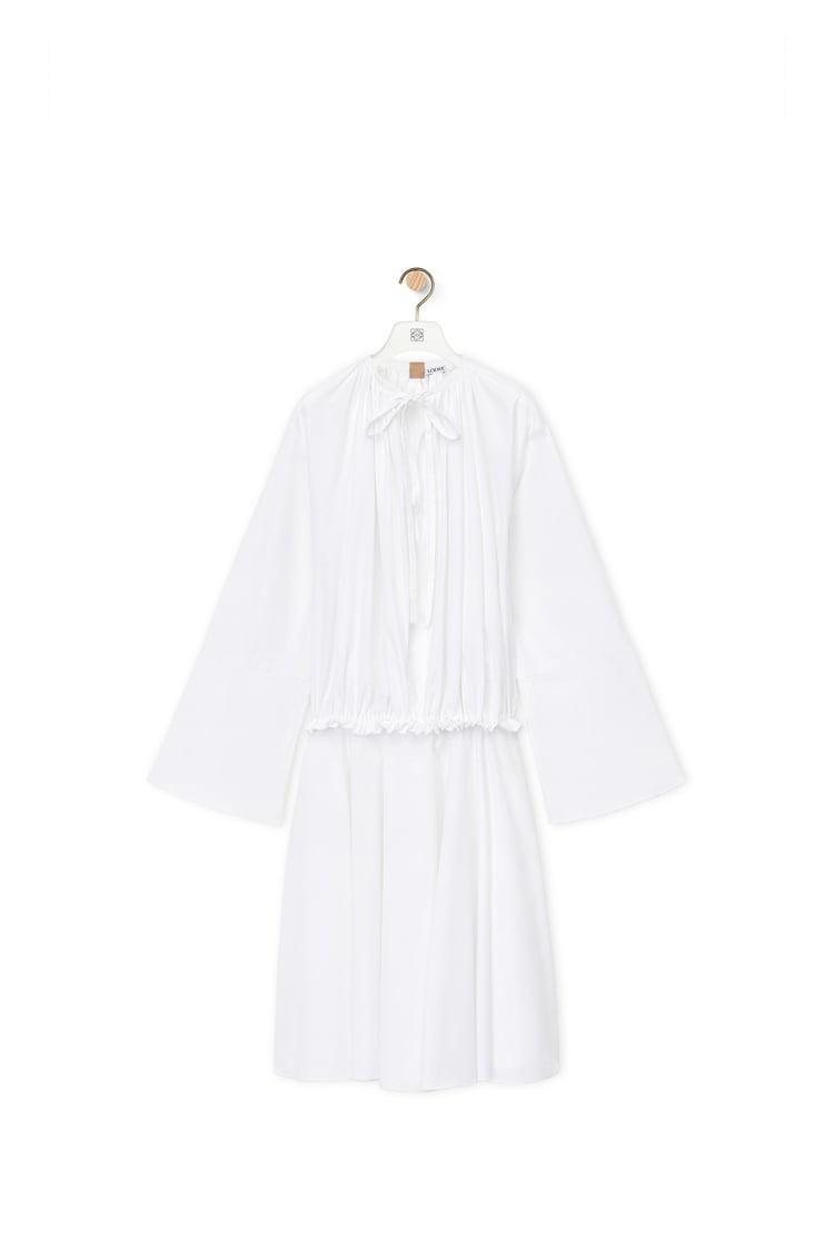 LOEWE Vestido túnica en algodón Blanco