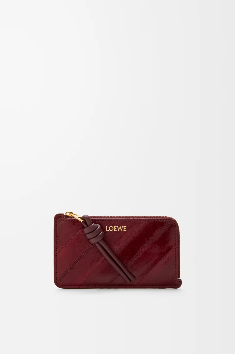 LOEWE Tarjetero-monedero Knot en piel de anguila Burdeos Oscuro