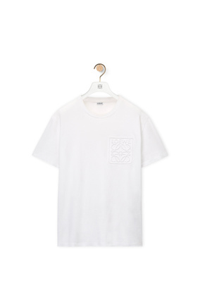 LOEWE Camiseta en algodón con anagrama en relieve Blanco