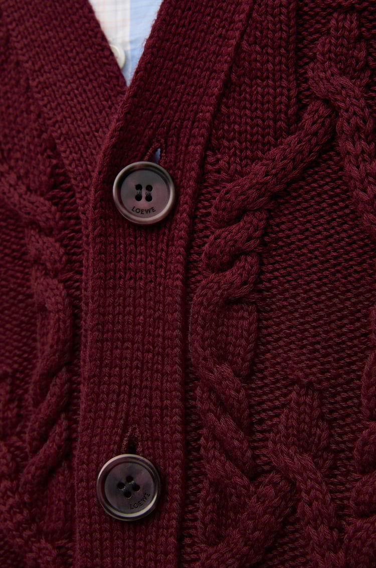 LOEWE Cárdigan de algodón Burdeos