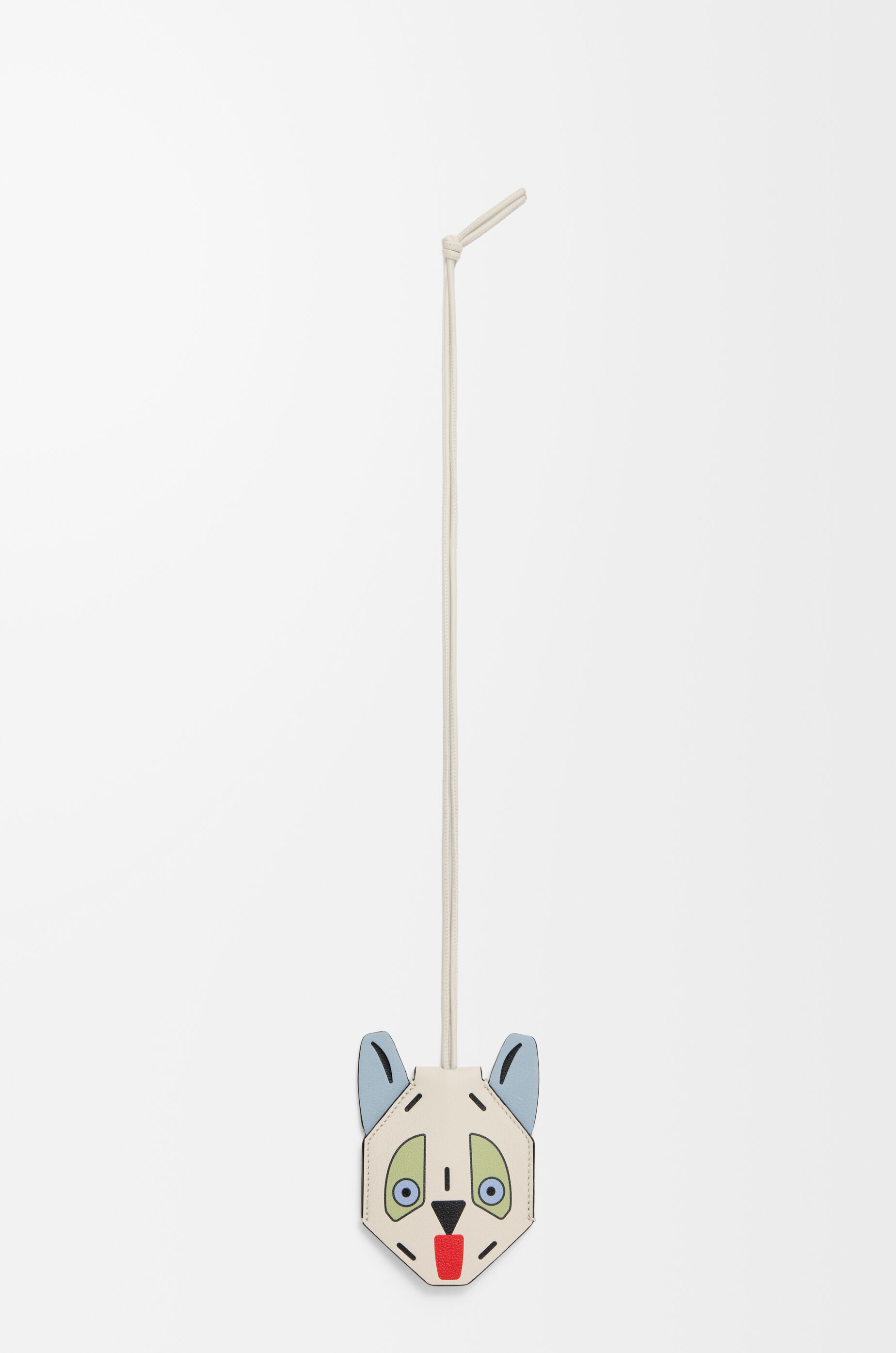 Futurist Cat keyfob in calfskin White - LOEWE Japan official website