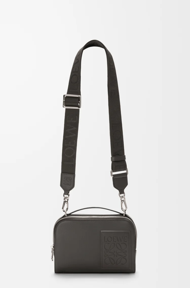LOEWE Mini crossbody camera bag in satin calfskin Dark Grey