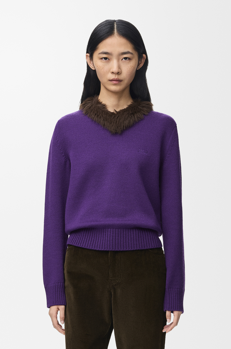 LOEWE Pullover aus Wolle Lila