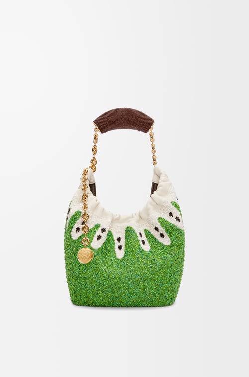 LOEWE Bolso Squeeze mini en piel con pedrería Verde