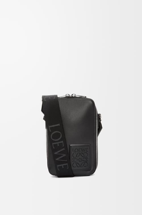 LOEWE Vertical crossbody pocket in satin calfskin Black plp_rd