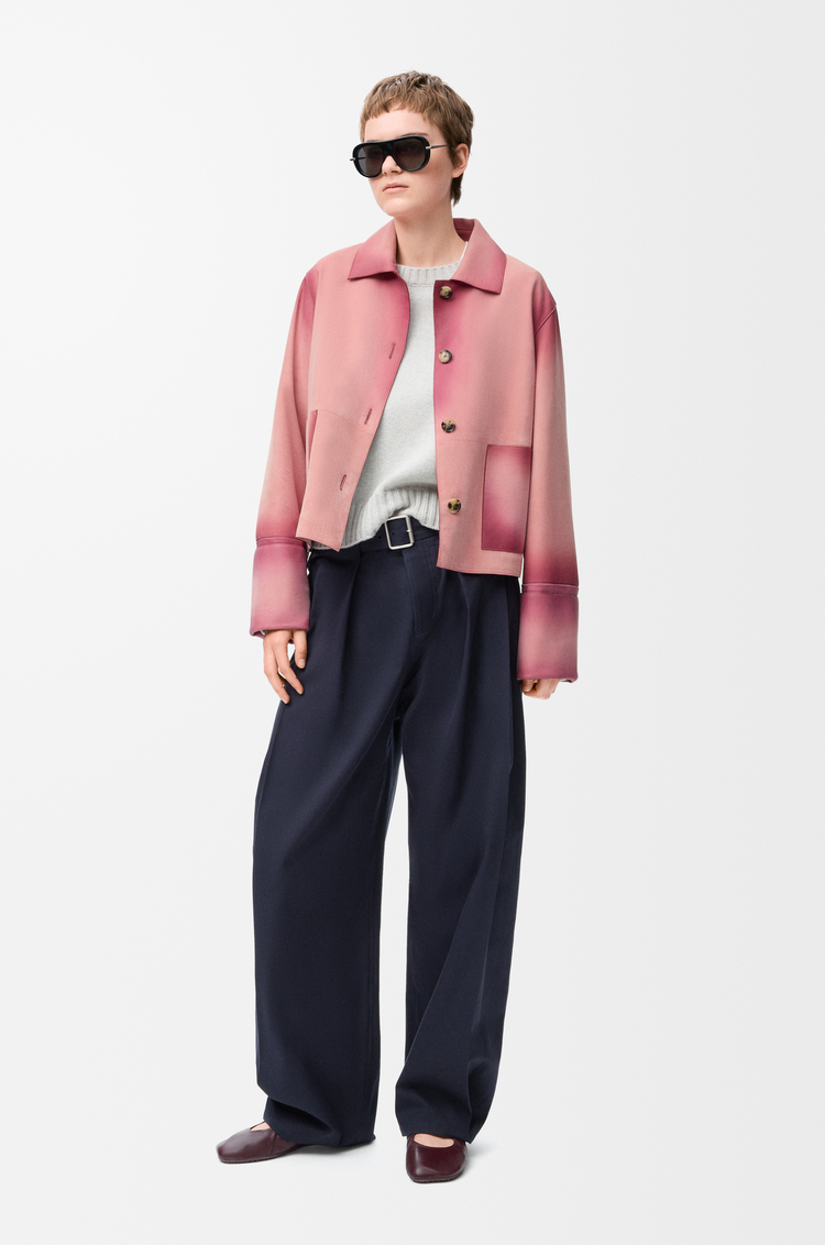 LOEWE Turn-up jacket in suede lambskin Pink