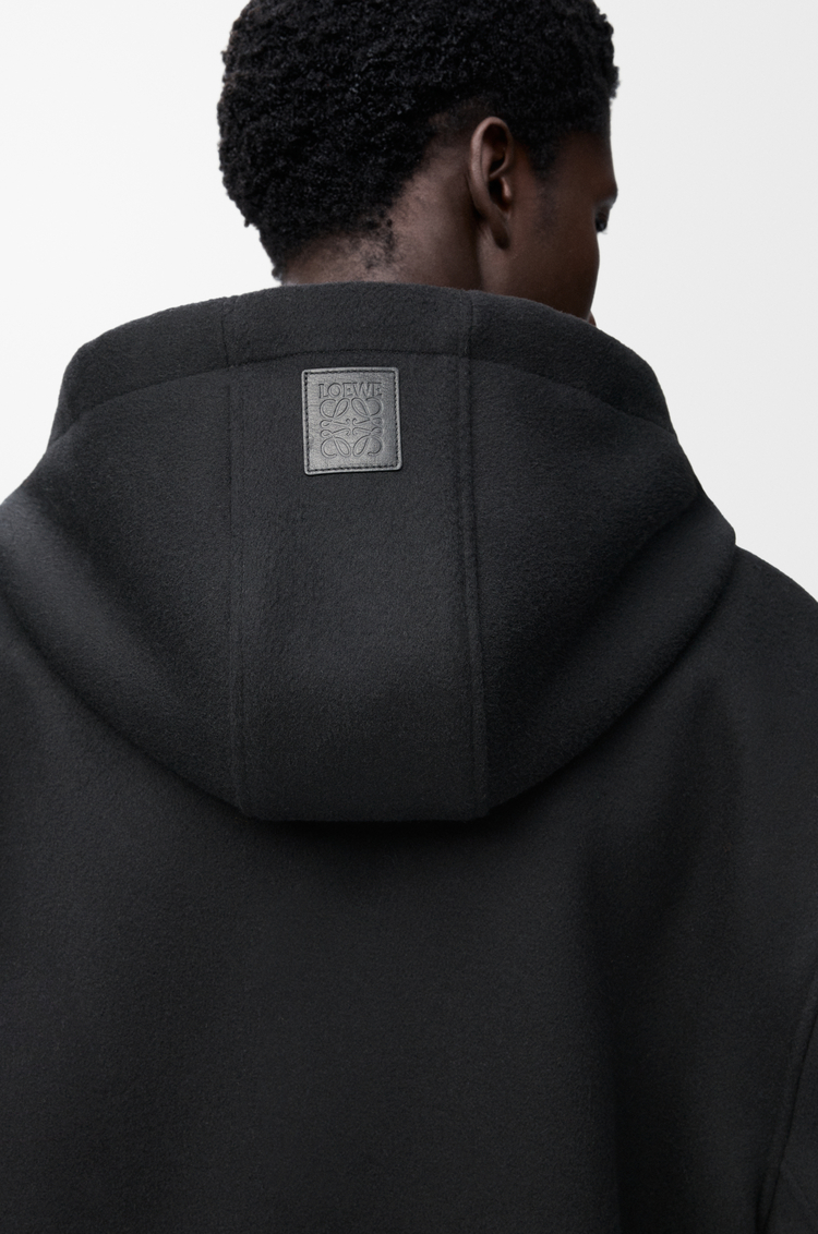 LOEWE Hooded coat in wool Black