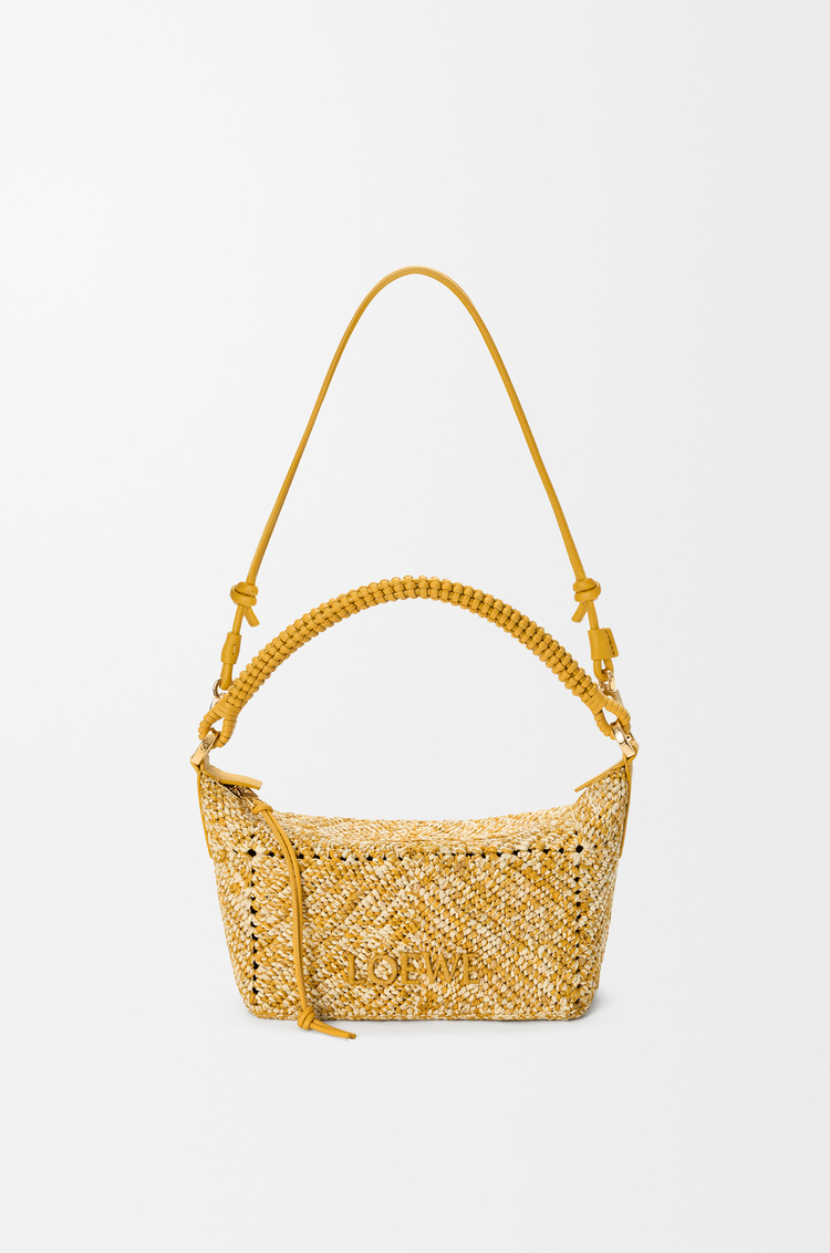 LOEWE Cala mini bag in melange raffia Mustard