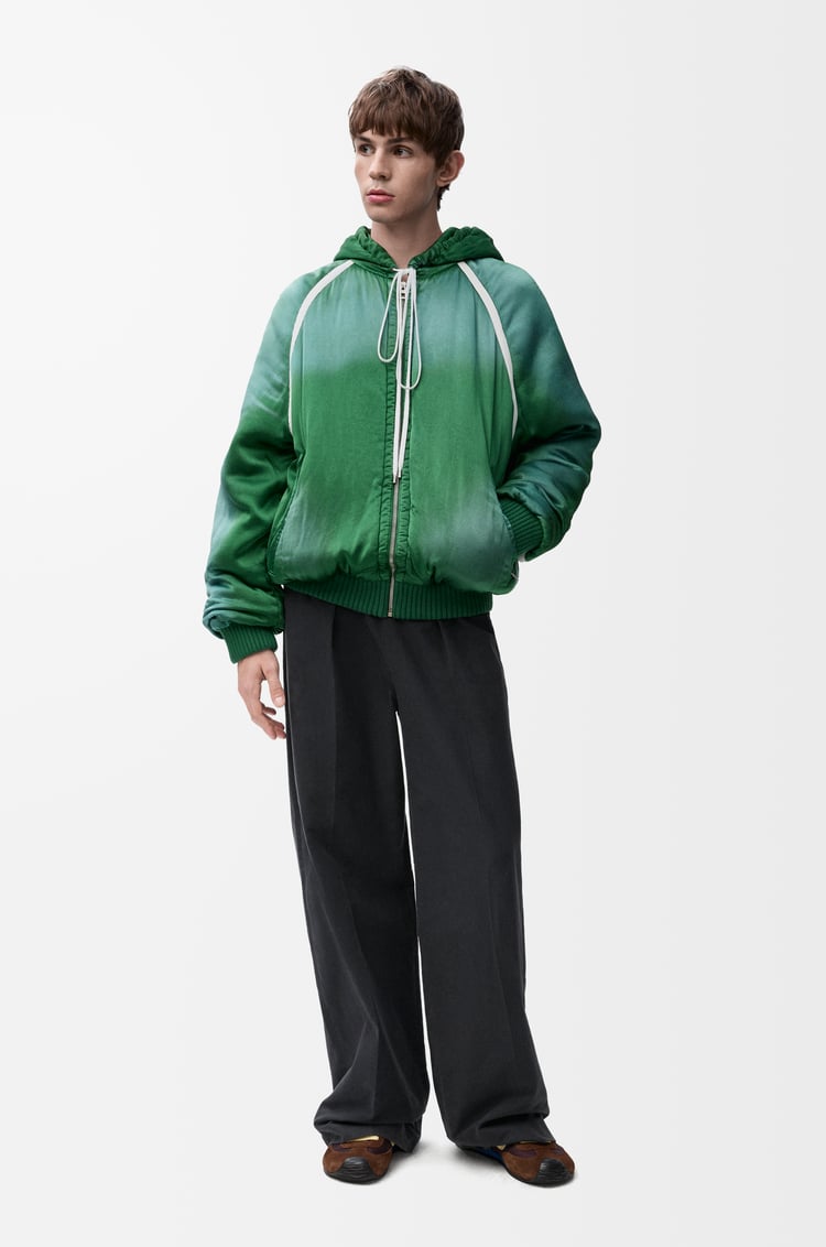 LOEWE 科技緞面運動夾克 綠色