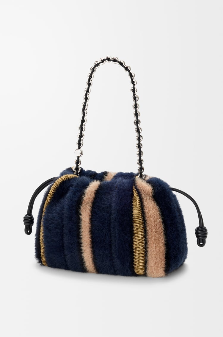 LOEWE Medium Flamenco purse in jacquard knit Multicolor Deep Navy