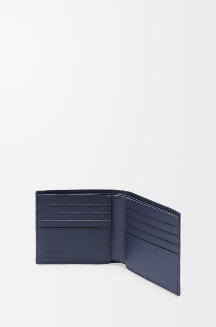 LOEWE 經典小牛皮 Puzzle 雙摺錢包 藍灰色/海軍藍