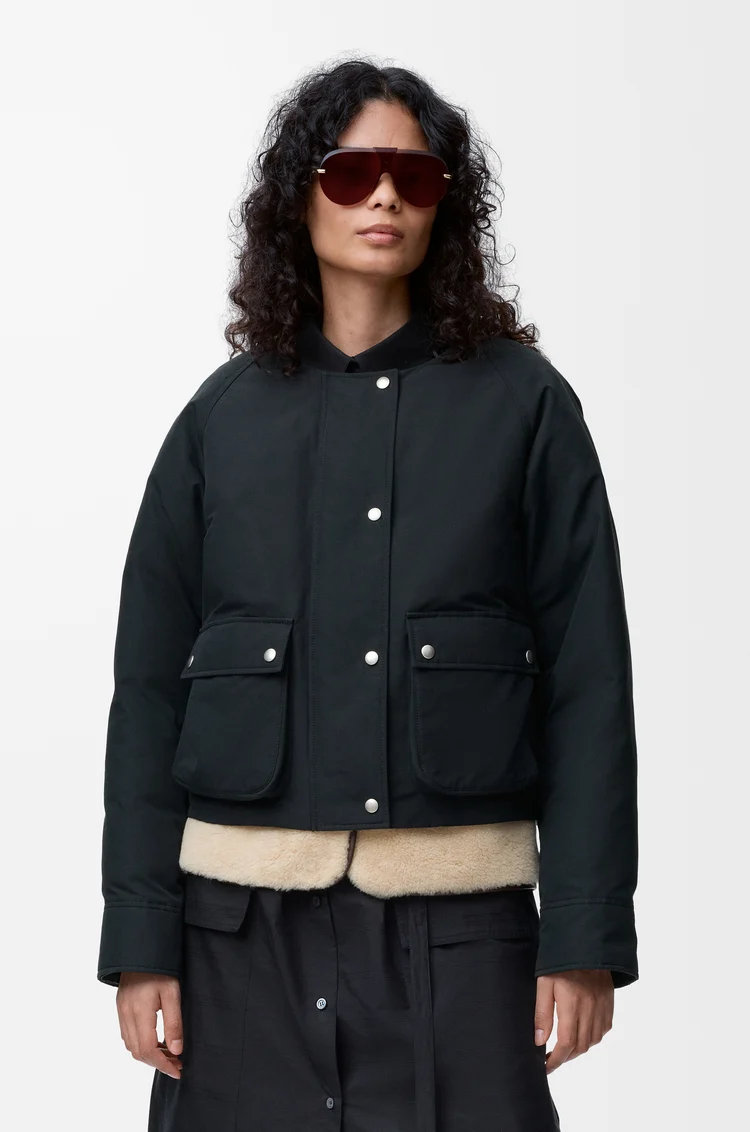LOEWE パファー（シアリング&コットンブレンド） ブラック