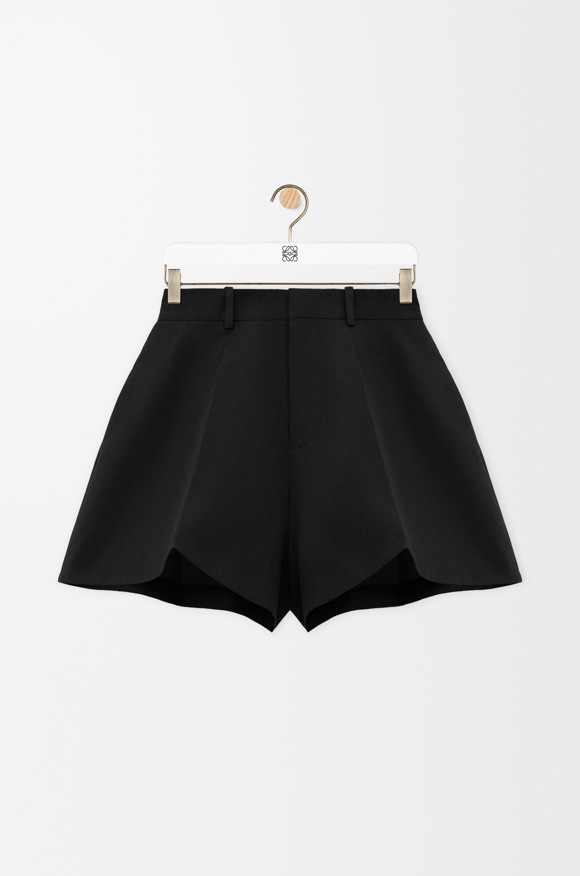 Trapeze shorts in cotton and silk Black - LOEWE