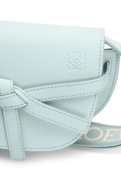 LOEWE Mini Gate Dual bag in soft calfskin and jacquard 冰川藍 plp_rd