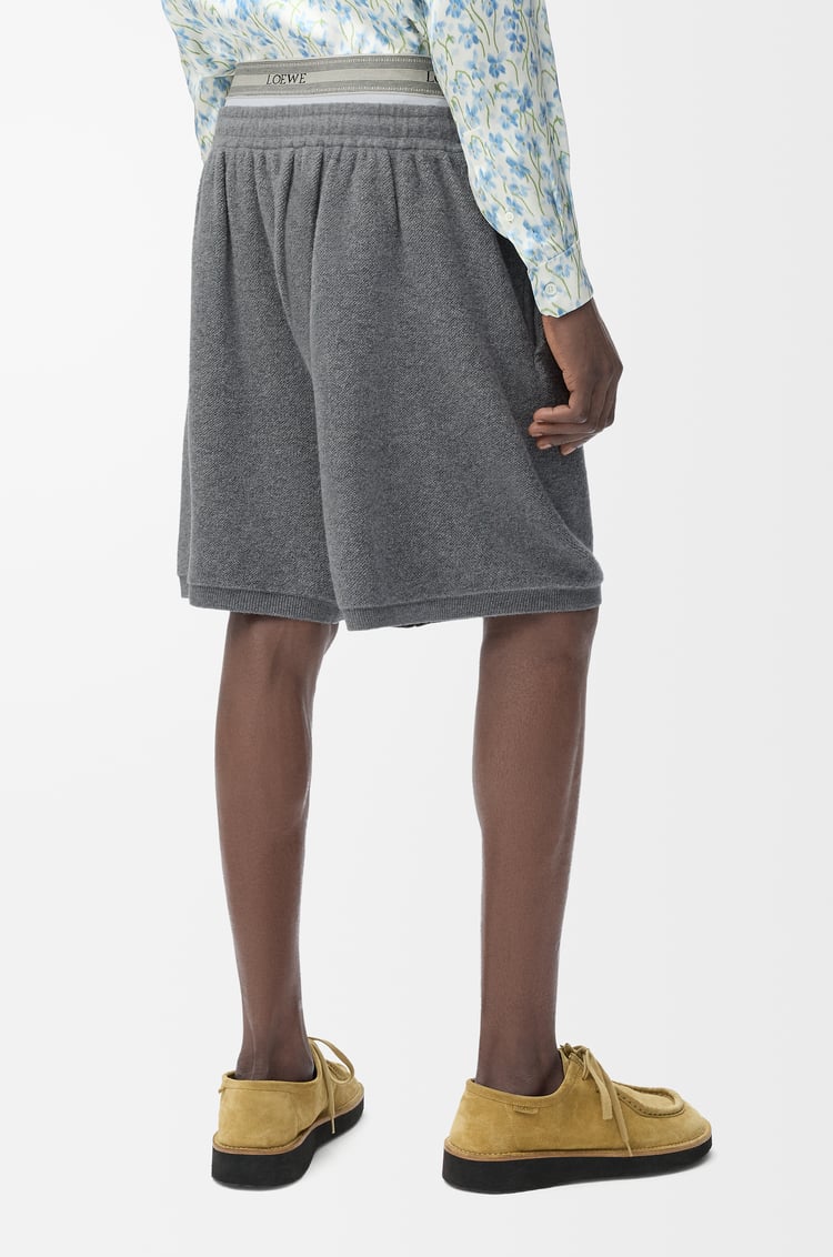 LOEWE Short en laine mélangée Grey Melange/White