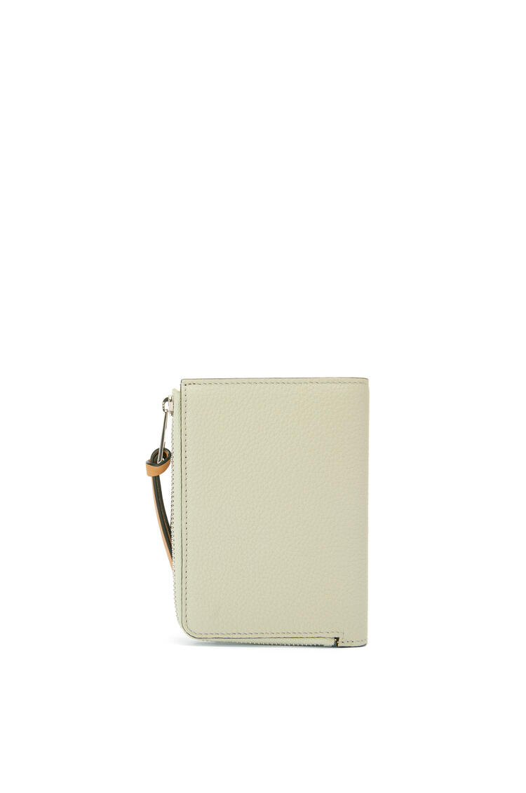 LOEWE Slim zip bifold wallet in soft grained calfskin Marble Green/Ash Grey