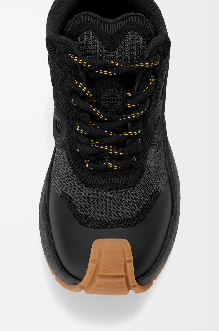 LOEWE Pogo sneaker in technical knit and suede Black/Honey