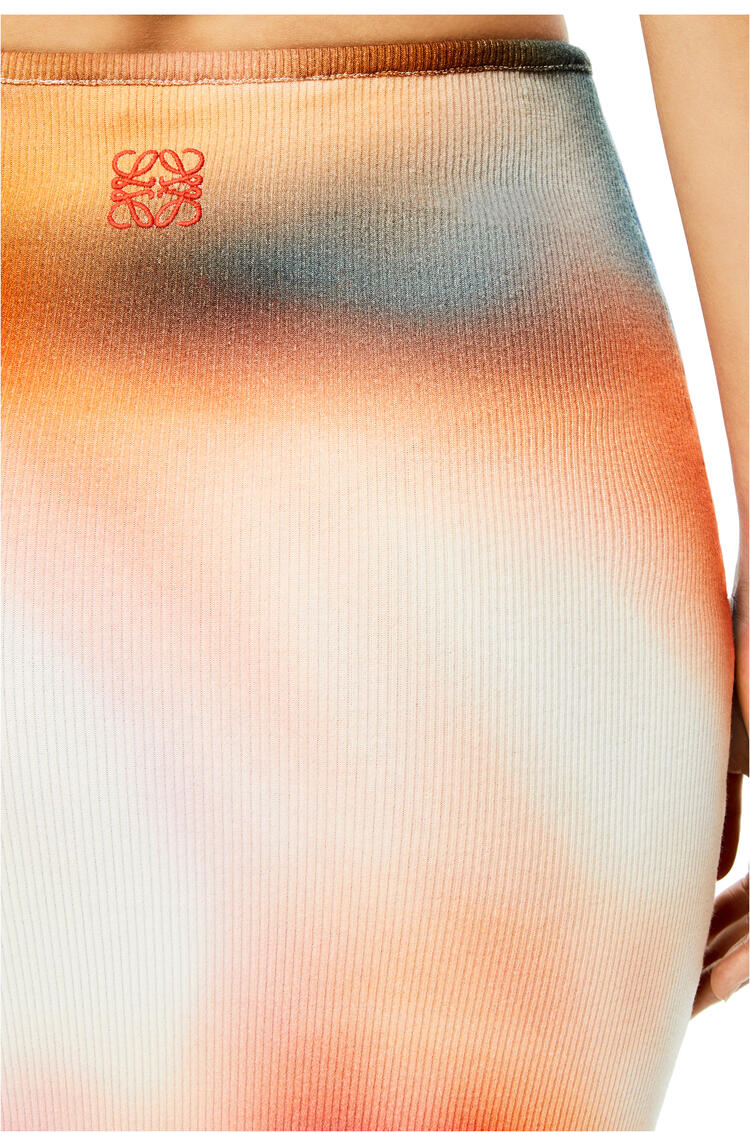 LOEWE Falda tubo de algodón con estampado difuminado Multicolor pdp_rd
