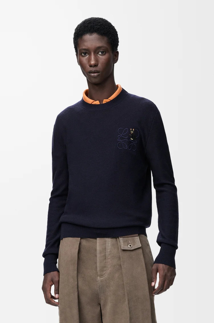 LOEWE Jersey en lana Azul Marino Oscuro