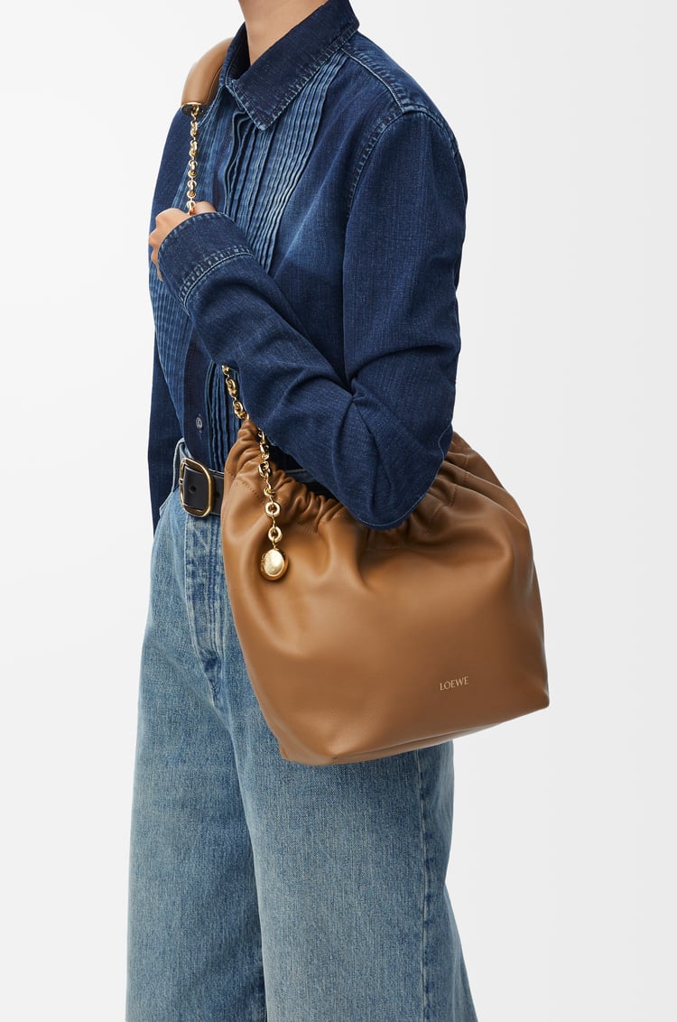 LOEWE Small Squeeze bag in mellow nappa lambskin Oak