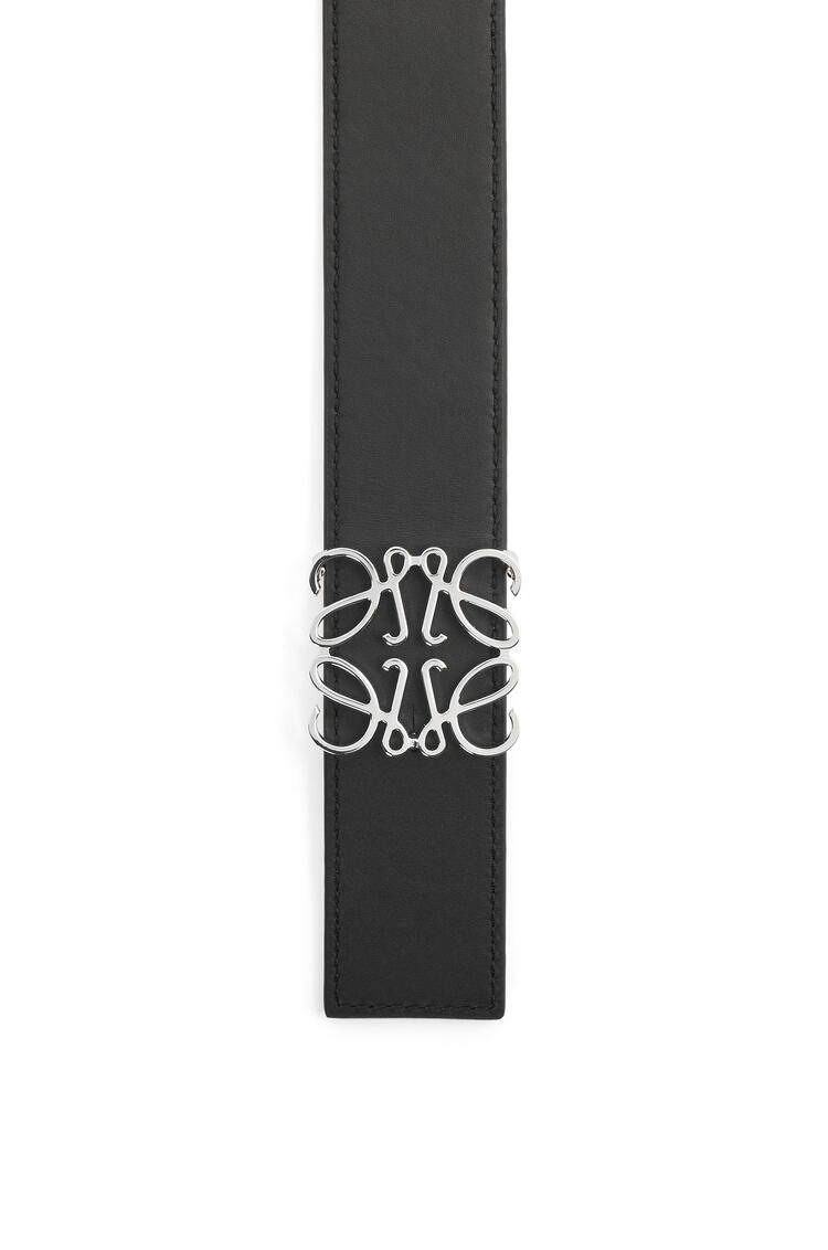 LOEWE Cinturón en piel de ternera lisa con anagrama Negro/Bronceado/Paladio