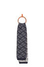 LOEWE All-over Anagram scarf in wool Navy/White