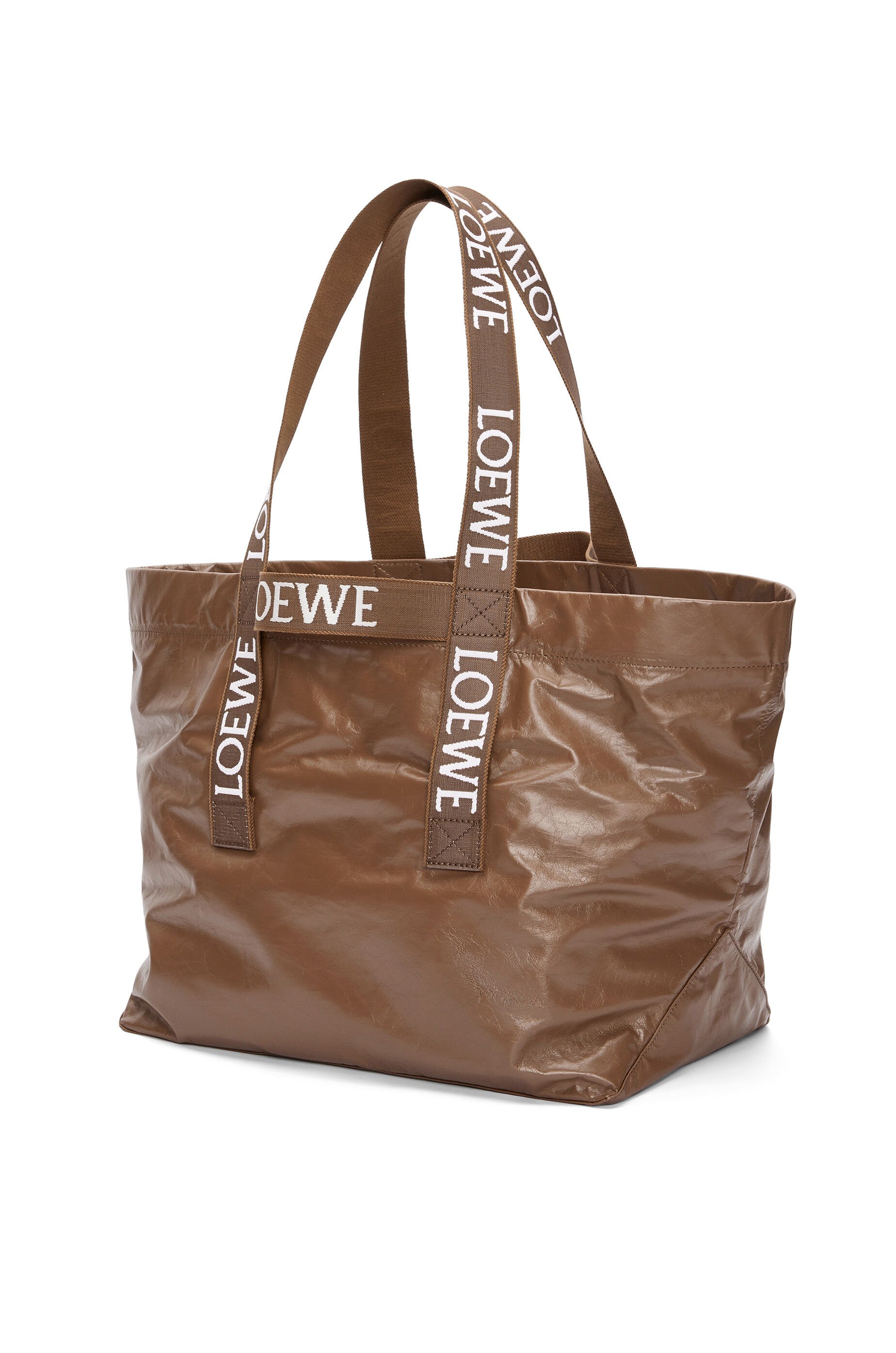 Loewe Men s Fold Shopper in Paper Calfskin Brown Totes