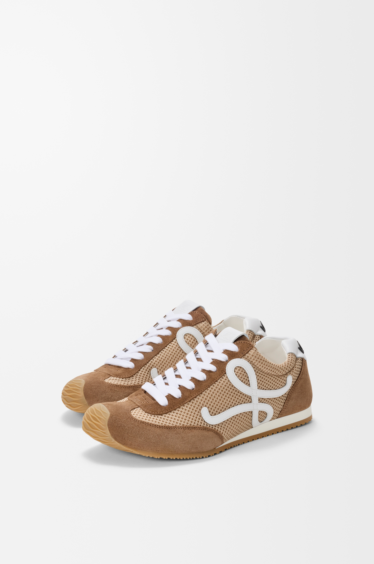 LOEWE Ballet Runner 2.0 in suede and mesh Beige/White/Brown