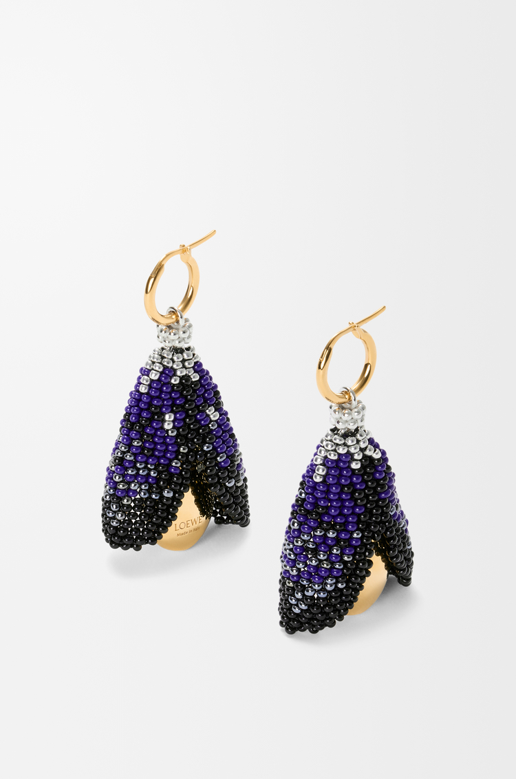 LOEWE Orecchini Shell in argento sterling e perline Oro/Nero