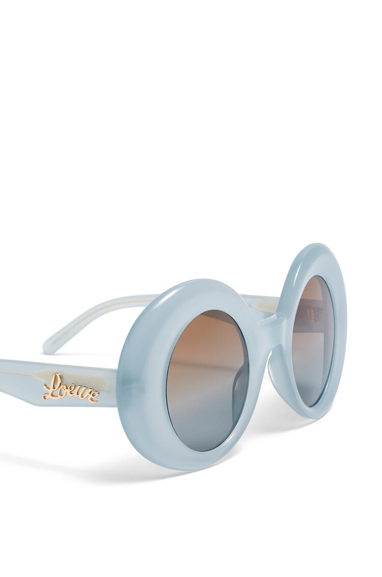 LOEWE 醋酸纖超大圓形框太陽眼鏡 冰藍色