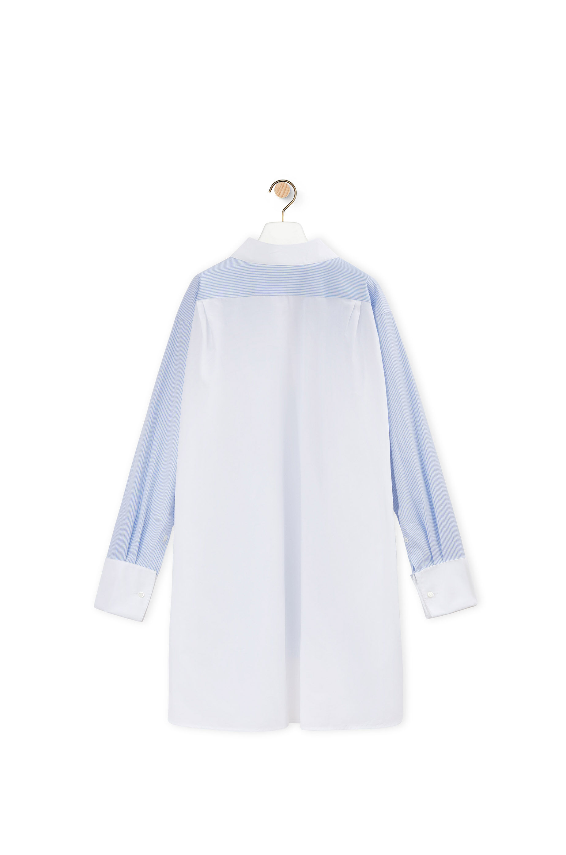 Striped plastron shirt in cotton White/Blue LOEWE
