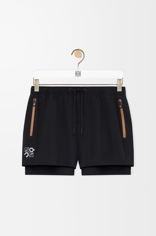 LOEWE Performance shorts in technical shell Black