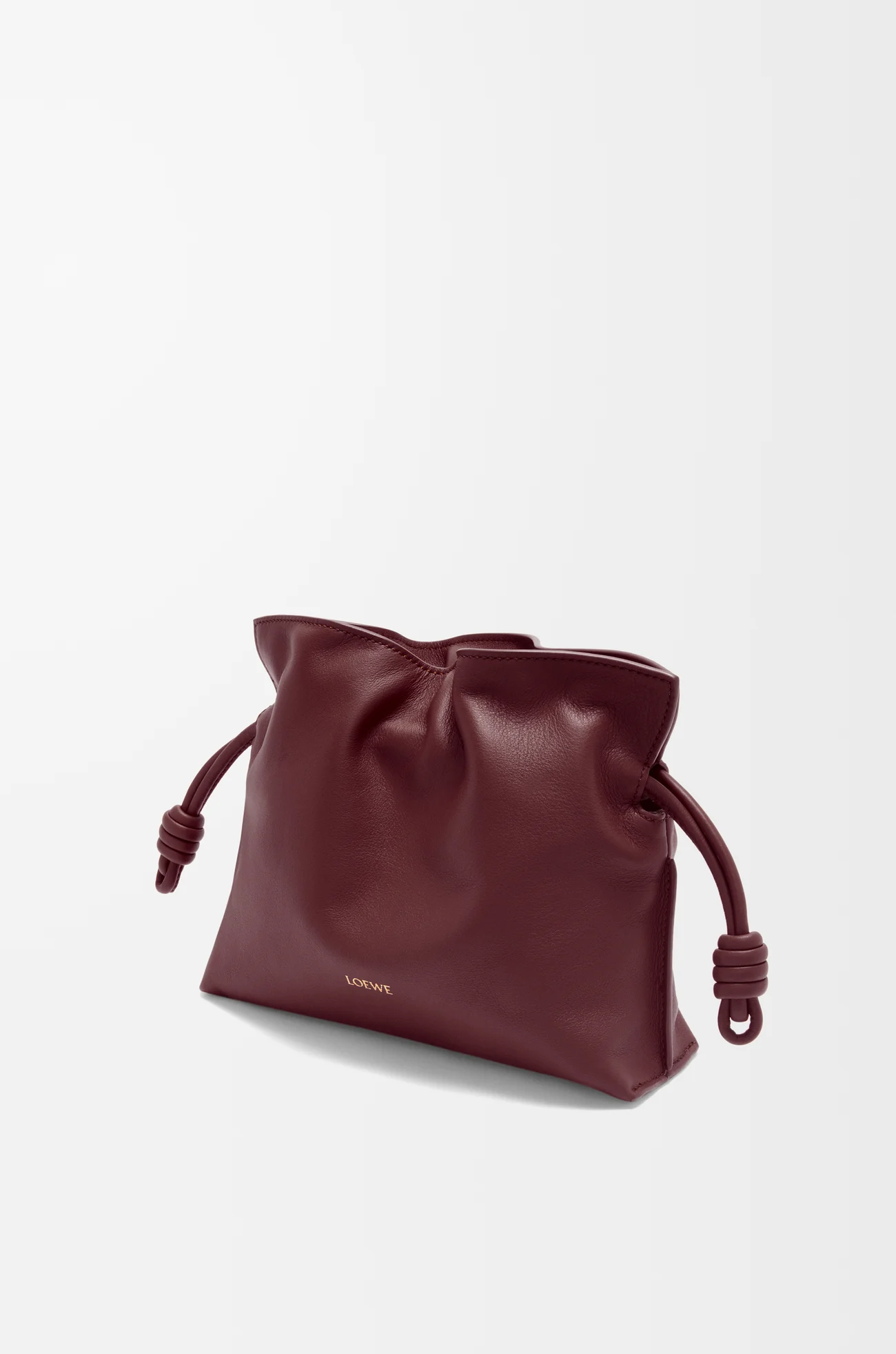 LOEWE Mini Flamenco clutch in nappa calfskin Dark Burgundy