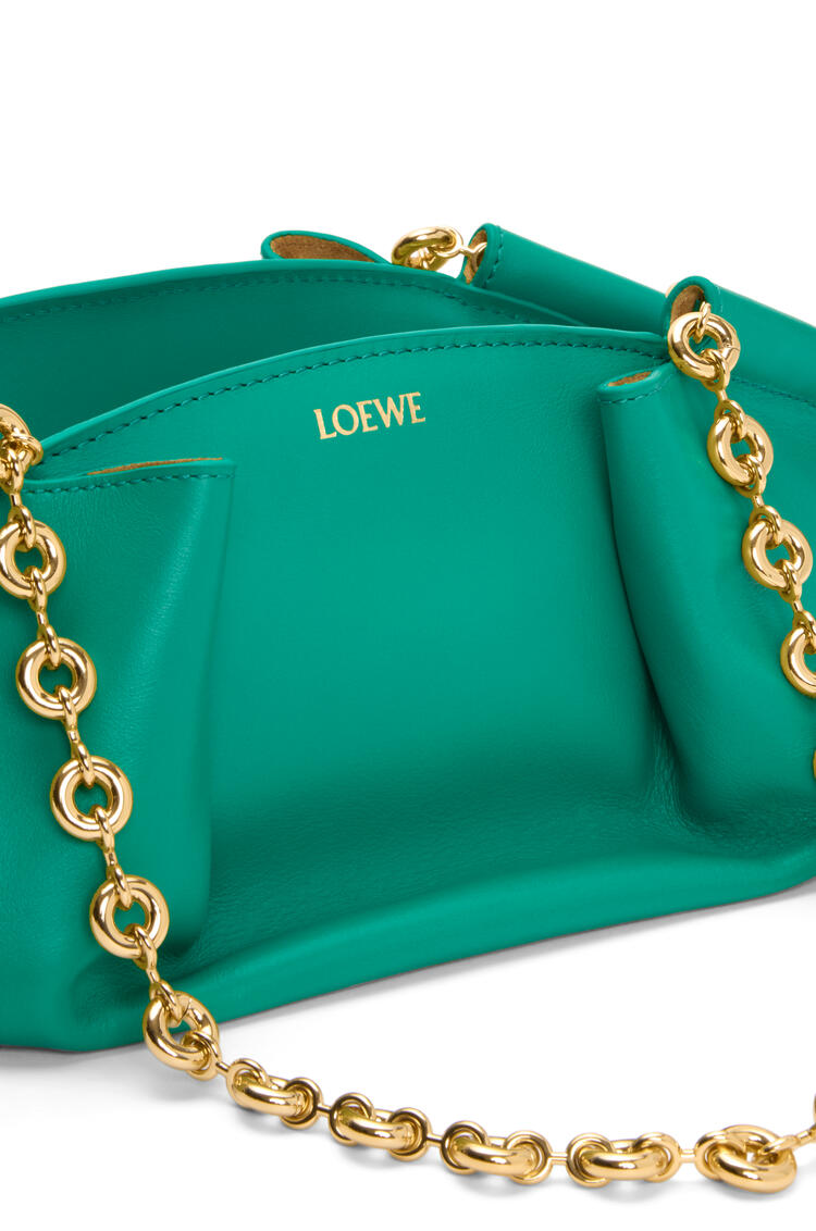 LOEWE Small Paseo bag in shiny nappa calfskin with chain Emerald Green