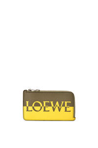 LOEWE Signature coin cardholder in calfskin Laurel Green/Lemon